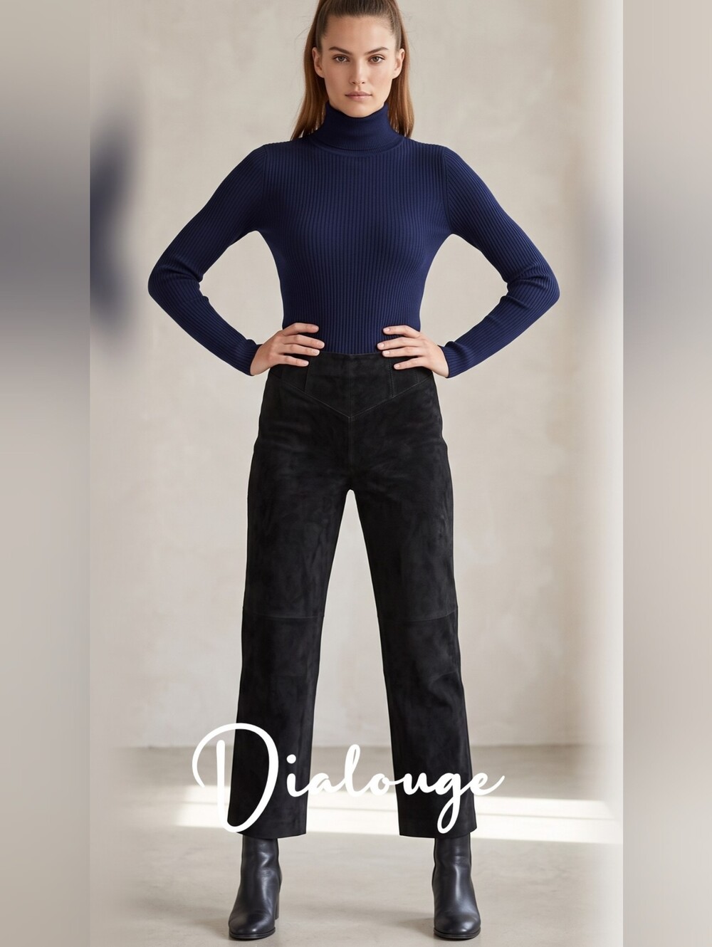 Dialogue Black Suede Pants